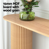 Artiss Console Table Oval 115CM Pine Blake - Close-Up Angle