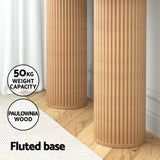 Artiss Console Table Oval 115CM Pine Blake - Low Angle