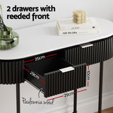 Artiss Console Table 2 Drawers 100CM - Rear View