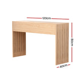 Artiss Console Table Hallway Fluted 120CM Pine - Top-Down View