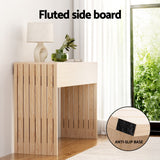 Artiss Console Table Hallway Fluted 120CM Pine - Low Angle