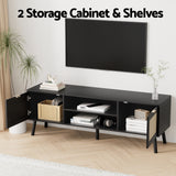 Artiss TV Unit 150cm Storage Cabinet Black - Close-Up Angle