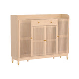 Artiss Shoe Rack Cabinet with Shelves 26 Pairs Pine - Side View