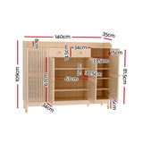 Artiss Shoe Rack Cabinet with Shelves 26 Pairs Pine - Top-Down View