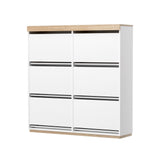 Artiss Shoe Rack Cabinet 3-Tier 45 Pairs White - 45-Degree Angle