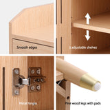 Artiss Shoe Rack Cabinet 4-Tier 16 Pairs Pine - Low Angle