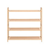 Artiss 4 Tier Shoe Rack Bamboo Storage Organiser Pine - Top-Down View