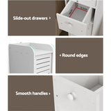 Artiss Bathroom Toilet Storage Cabinet Laundry Tallboy Cupboard Slim Corner - Rear View