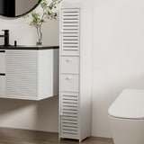 Artiss Bathroom Toilet Storage Cabinet Laundry Tallboy Cupboard Slim Corner - Close-Up Angle