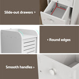 Artiss 2X Bathroom Toilet Storage Cabinet Laundry Tallboy Cupboard - Close-Up Angle