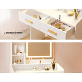 Artiss Dressing Table Set Stool Led White Doria - Close-Up Angle