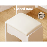 Artiss Dressing Table Set Stool Led White Doria - Low Angle