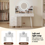 Artiss Dressing Table Vanity Desk LED Charging Station White - Close-Up Angle