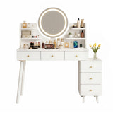 Artiss Dressing Table Vanity Desk LED Charging Station White - Extra Image