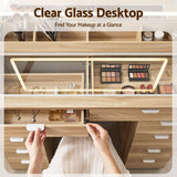 Artiss Dressing Table Makeup Vanity Desk Large LED Mirror 10 Drawers Power Outlet Hair Dryer Holder Hook Wood - Extra Image