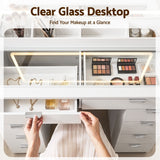 Artiss Dressing Table Makeup Vanity Desk Large LED Mirror 10 Drawers Power Outlet Hair Dryer Holder Hook White - Extra Image