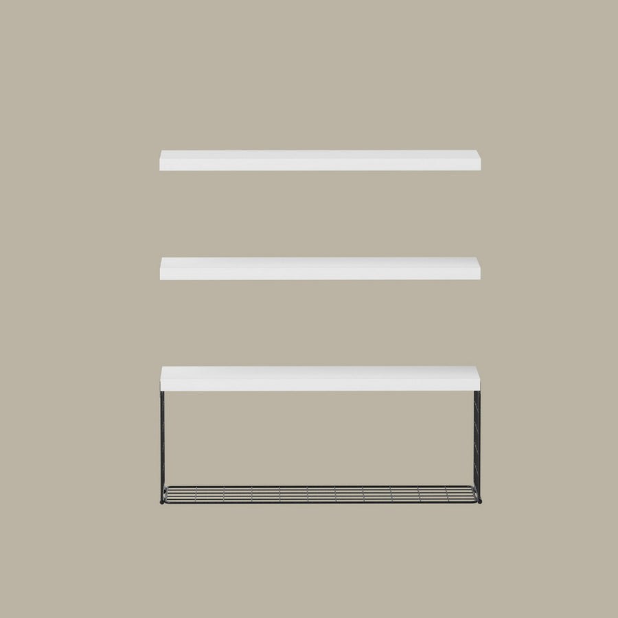 Artiss Floating Wall Shelf Set of 3 White