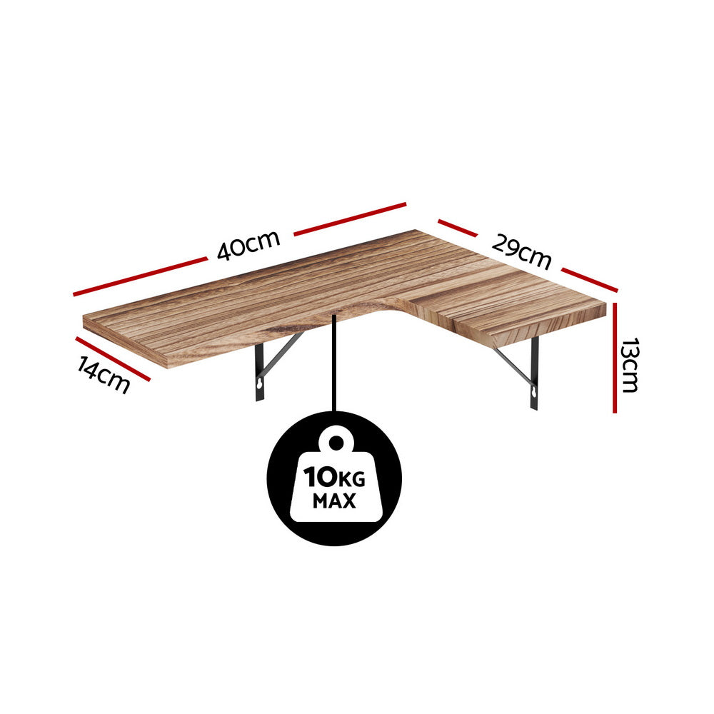 Artiss Floating Wall Shelf Corner Shelves Set of 4 Wood