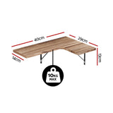 Artiss Floating Wall Shelf Corner Shelves Set of 4 Wood - Front View