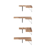 Artiss Floating Wall Shelf Corner Shelves Set of 4 Wood - Side View