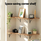 Artiss Floating Wall Shelf Corner Shelves Set of 4 Wood - Top-Down View