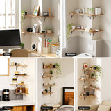 Artiss Floating Wall Shelf Corner Shelves Set of 4 Wood - 45-Degree Angle