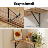 Artiss Floating Wall Shelf Corner Shelves Set of 4 Wood - Rear View