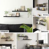 Artiss Floating Wall Shelf Set of 2 Black 90CM - 45-Degree Angle