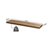 Artiss Floating Wall Shelf Set of 2 Wood 90CM - Side View