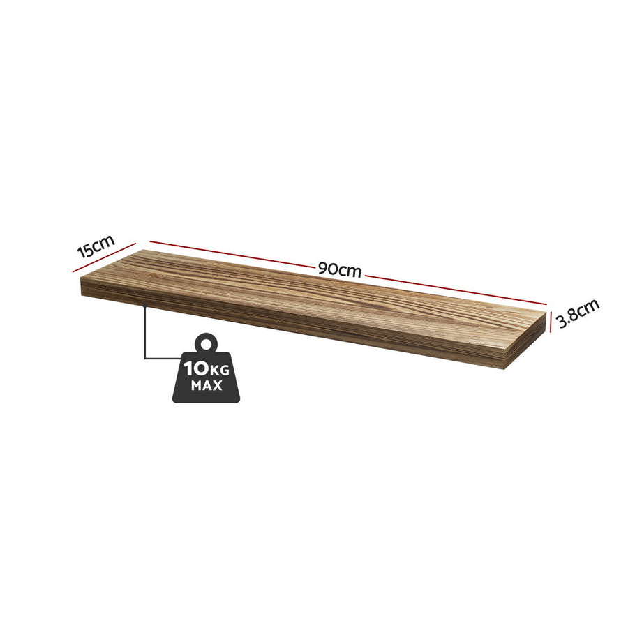 Artiss Floating Wall Shelf Set of 2 Wood 90CM