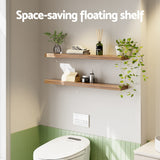 Artiss Floating Wall Shelf Set of 2 Wood 90CM - Top-Down View