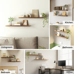 Artiss Floating Wall Shelf Set of 2 Wood 90CM
