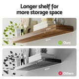 Artiss Floating Wall Shelf Set of 2 Wood 90CM - Rear View