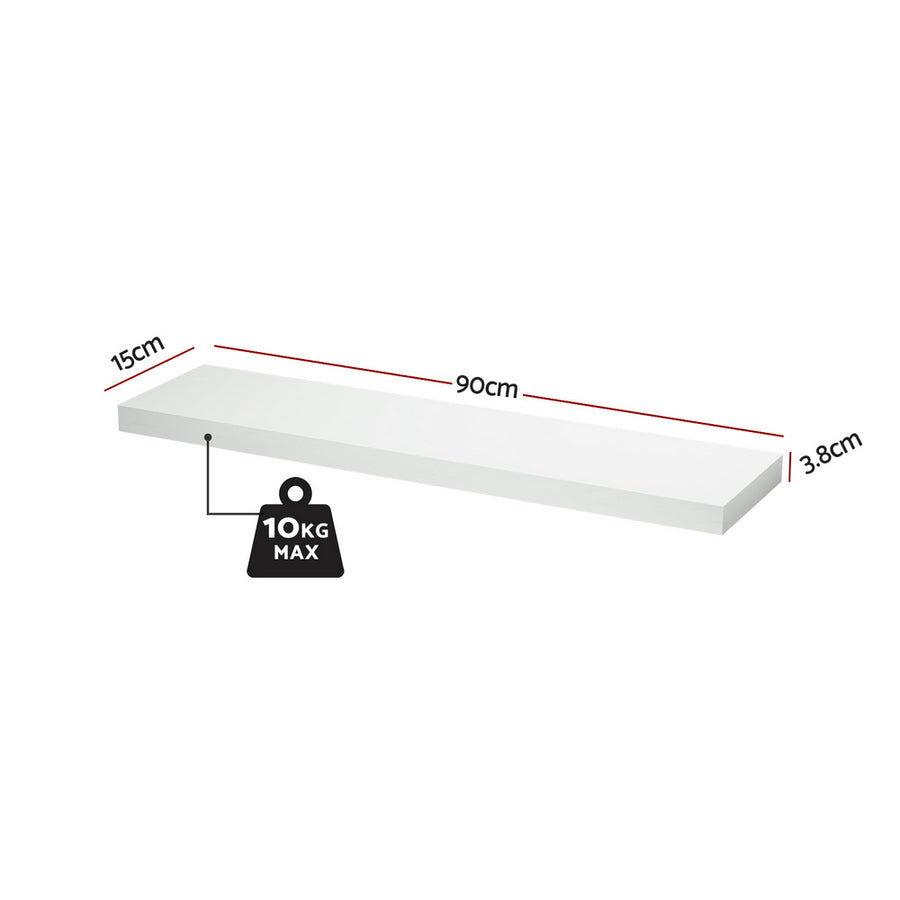 Artiss Floating Wall Shelf Set of 2 White 90CM