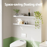 Artiss Floating Wall Shelf Set of 2 White 90CM - Top-Down View