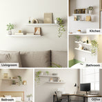 Artiss Floating Wall Shelf Set of 2 White 90CM