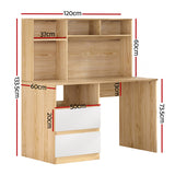 Artiss Computer Desk Office Study Desks Table Bookshelf Drawer - Front View