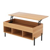 Artiss Coffee Table Lift-top Oak - Close-Up Angle