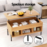 Artiss Coffee Table Lift-top Oak - 45-Degree Angle