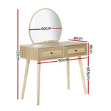 Artiss Dressing Table Set Rattan Frances - Top-Down View