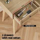 Artiss Dressing Table Set Rattan Frances - Close-Up Angle