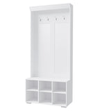 Artiss Shoe Rack Cabinet Hall Tree Coat Rack 180CM White - Side View