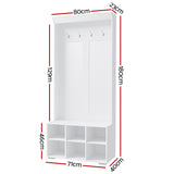 Artiss Shoe Rack Cabinet Hall Tree Coat Rack 180CM White