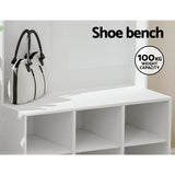 Artiss Shoe Rack Cabinet Hall Tree Coat Rack 180CM White - Close-Up Angle