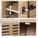 Artiss Shoe Rack Cabinet 30 Pairs Adjustable Shelf - Close-Up Angle