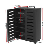 Artiss Shoe Rack Storage Cabinet 20 Pairs 5-tier Black Alster - Front View