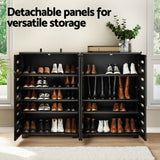 Artiss Shoe Rack Storage Cabinet 20 Pairs 5-tier Black Alster - Top-Down View