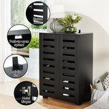 Artiss Shoe Rack Storage Cabinet 20 Pairs 5-tier Black Alster - 45-Degree Angle