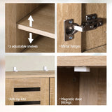 Artiss Shoe Rack Cabinet 20 Pairs 5-tier Wood Alster - Close-Up Angle