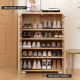 Artiss Shoe Rack Cabinet 20 Pairs 5-tier Wood Alster - Low Angle